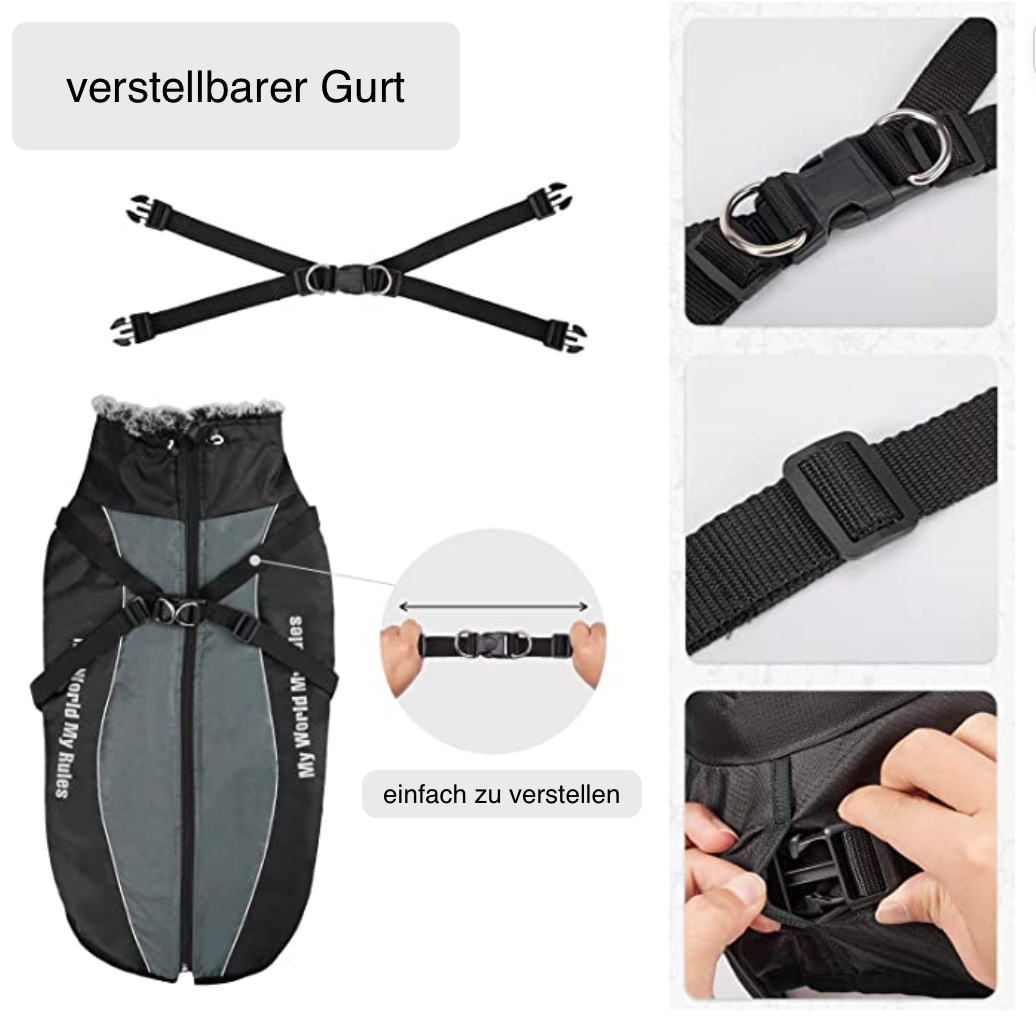 Verstellbarer Hundegurt, ideal für Sicherheit und Komfort. Robustes Material, einfach anzupassen, perfekt für Spaziergänge und Reisen.