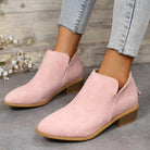 Damen Stiefeletten in Rosa, aus wasserdichtem Leder, ideal für Herbst und Winter. Modische, bequeme Ankle Boots für jeden Anlass.