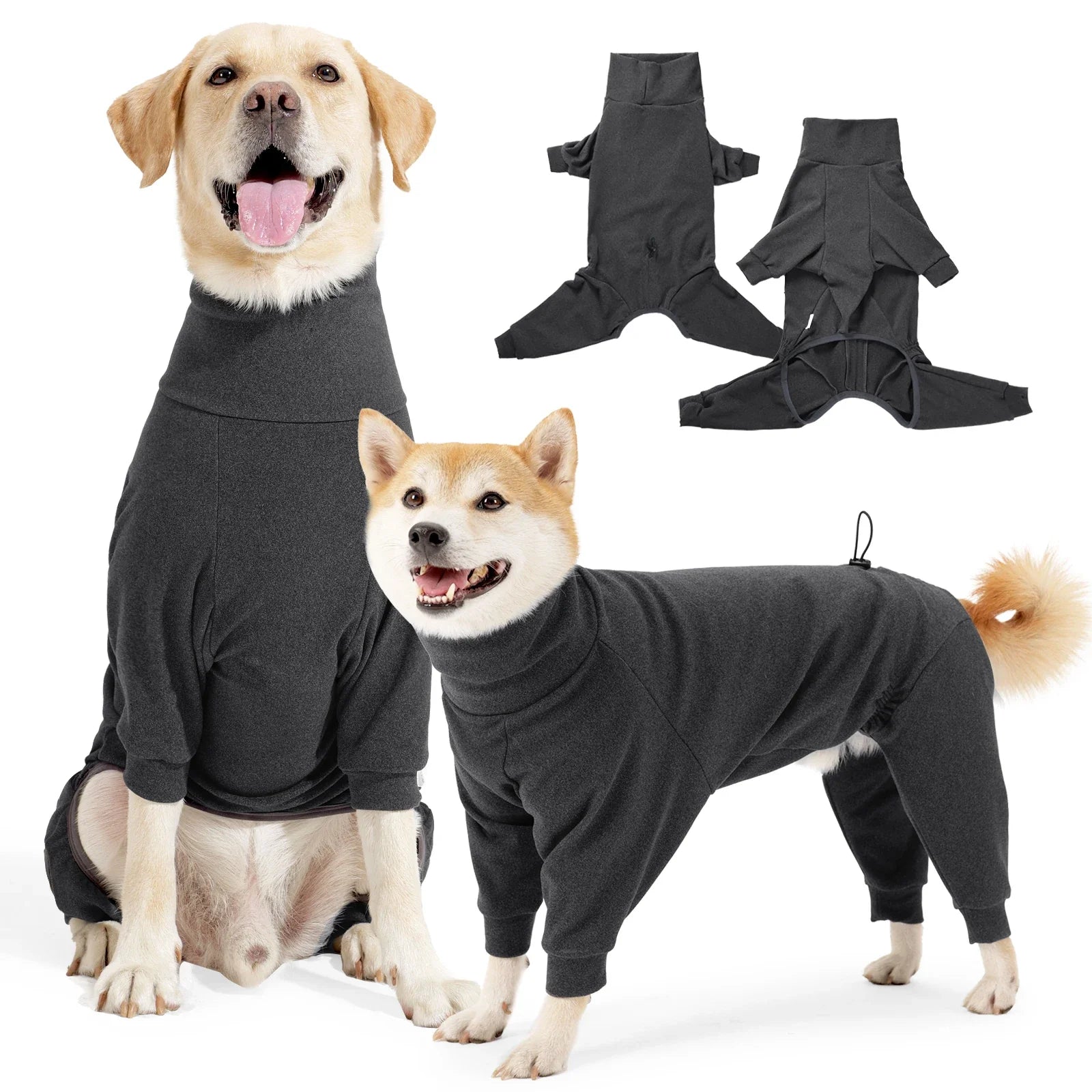 Hundebekleidung für kalte Tage: Warmer Hundepullover in Grau, ideal für kleine und große Hunde. Komfortabel, stilvoll und funktional.