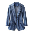 Damen Jeansblazer, klassisch und elegant, aus hochwertigem Denim. Perfekt für Freizeit und Büro. Modischer Blazer, vielseitig kombinierbar.