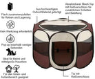 Faltbares Haustierzelt aus Oxford-Material, ideal für kleine bis mittelgroße Haustiere. Mit abnehmbarem Mesh-Top und Reißverschlusstür.