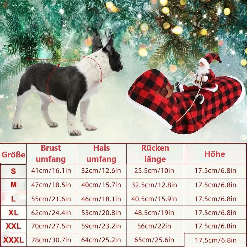 Hundemantel Größentabelle: Größen S bis XXXL, Brustumfang 41-78cm, Halsumfang 27-64cm, Rückenlänge 25-65cm. Perfekt für Winterkleidung.